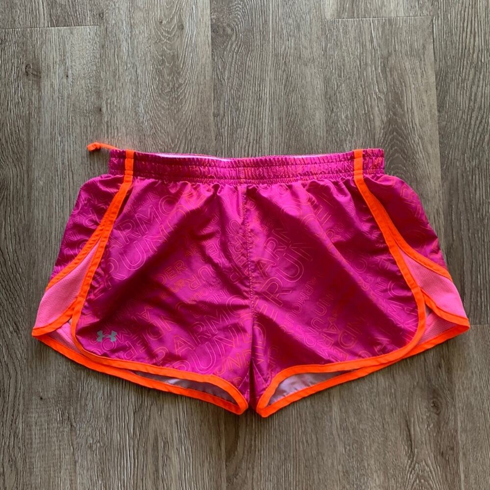 Under Armour Shorts Pink & Orange Size Medium Semi Fitted